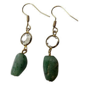 Handmade Aventurine bezel Earrings